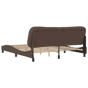vidaXL Bed Frame without Mattress "Hvar" Brown 180x200 cm Faux Leather