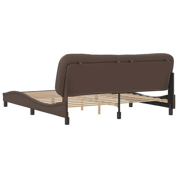 vidaXL Bed Frame without Mattress "Hvar" Brown 180x200 cm Faux Leather