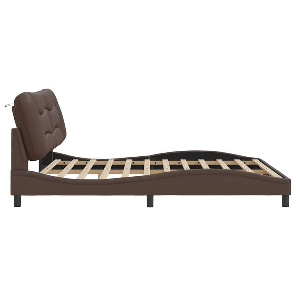 vidaXL Bed Frame without Mattress "Hvar" Brown 180x200 cm Faux Leather