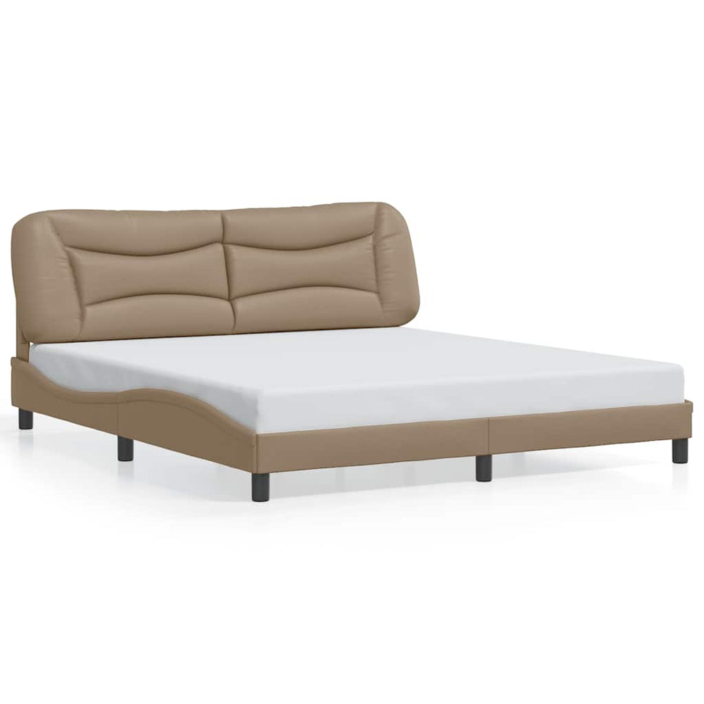 vidaXL Bed Frame without Mattress "Hvar" Cappuccino Brown 180x200 cm Faux Leather