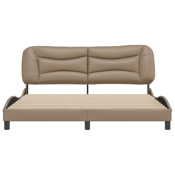 vidaXL Bed Frame without Mattress "Hvar" Cappuccino Brown 180x200 cm Faux Leather