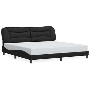 vidaXL Bed Frame without Mattress "Hvar" Black 200x200 cm Faux Leather