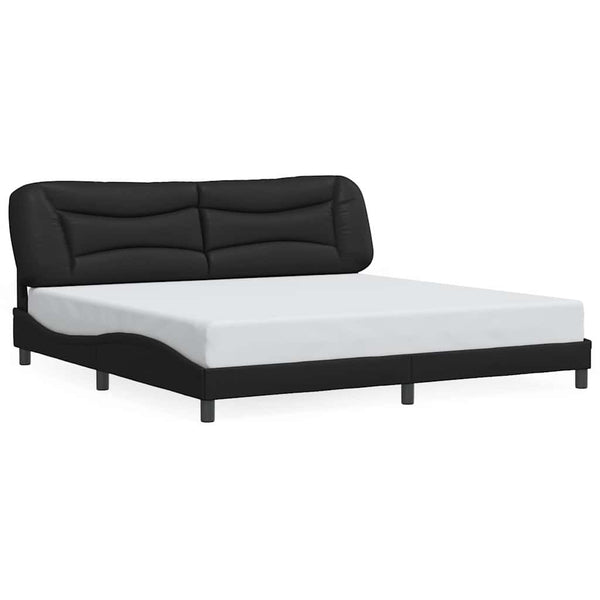 vidaXL Bed Frame without Mattress "Hvar" Black 200x200 cm Faux Leather