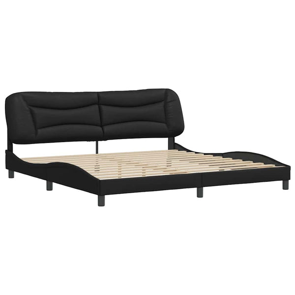 vidaXL Bed Frame without Mattress "Hvar" Black 200x200 cm Faux Leather