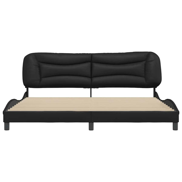 vidaXL Bed Frame without Mattress "Hvar" Black 200x200 cm Faux Leather
