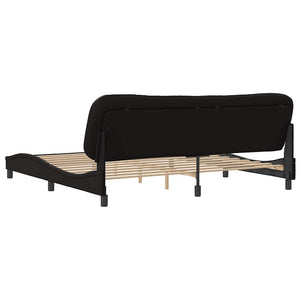 vidaXL Bed Frame without Mattress "Hvar" Black 200x200 cm Faux Leather