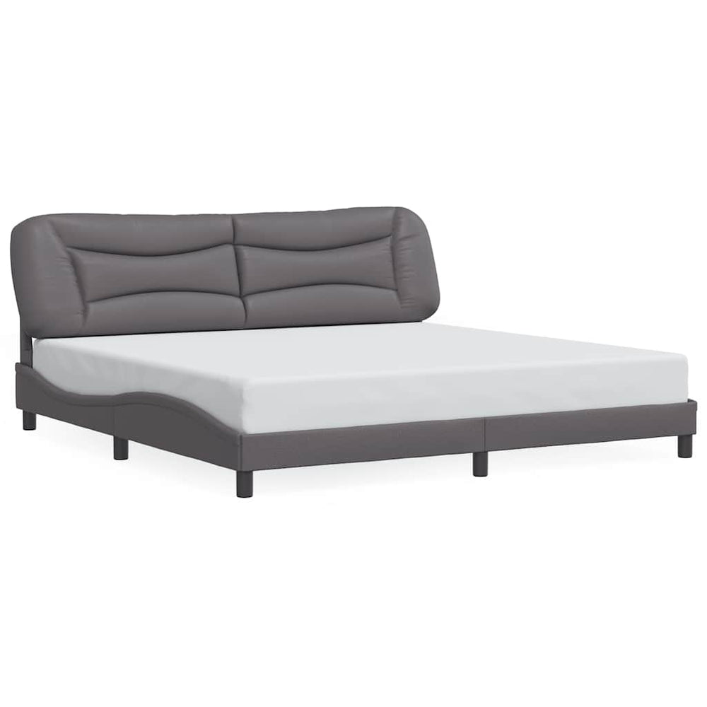 vidaXL Bed Frame without Mattress "Hvar" Grey 200x200 cm Faux Leather
