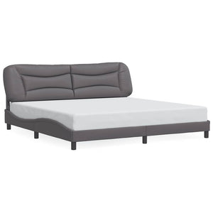 vidaXL Bed Frame without Mattress "Hvar" Grey 200x200 cm Faux Leather