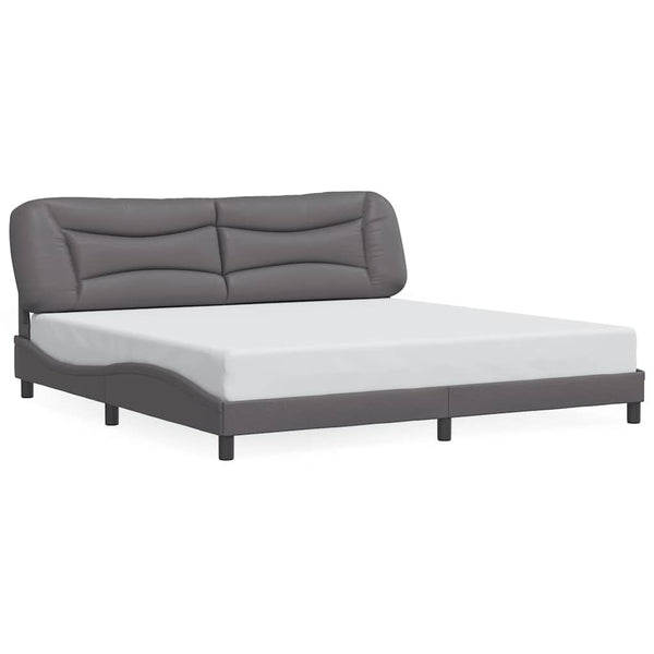 vidaXL Bed Frame without Mattress "Hvar" Grey 200x200 cm Faux Leather