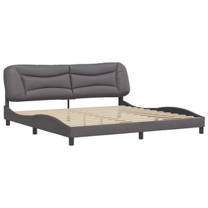 vidaXL Bed Frame without Mattress "Hvar" Grey 200x200 cm Faux Leather