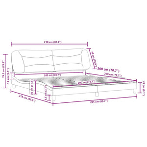 vidaXL Bed Frame without Mattress "Hvar" Grey 200x200 cm Faux Leather