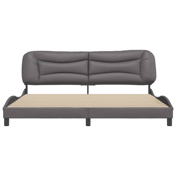 vidaXL Bed Frame without Mattress "Hvar" Grey 200x200 cm Faux Leather