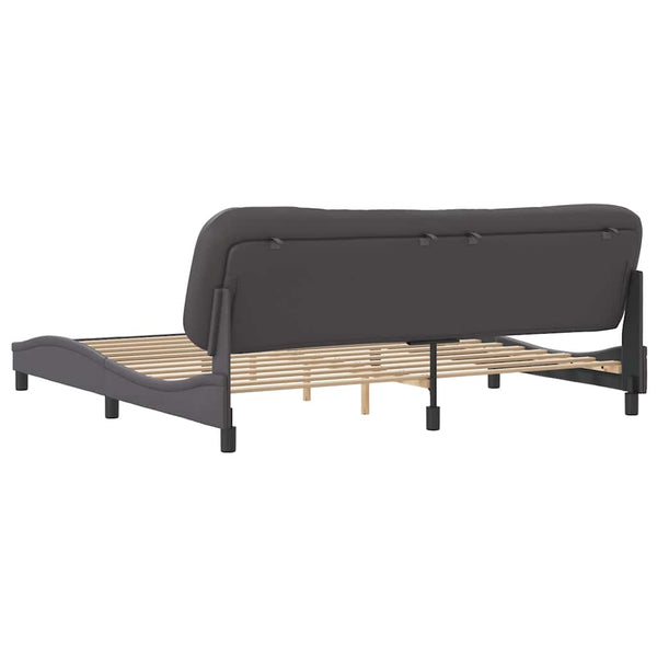vidaXL Bed Frame without Mattress "Hvar" Grey 200x200 cm Faux Leather