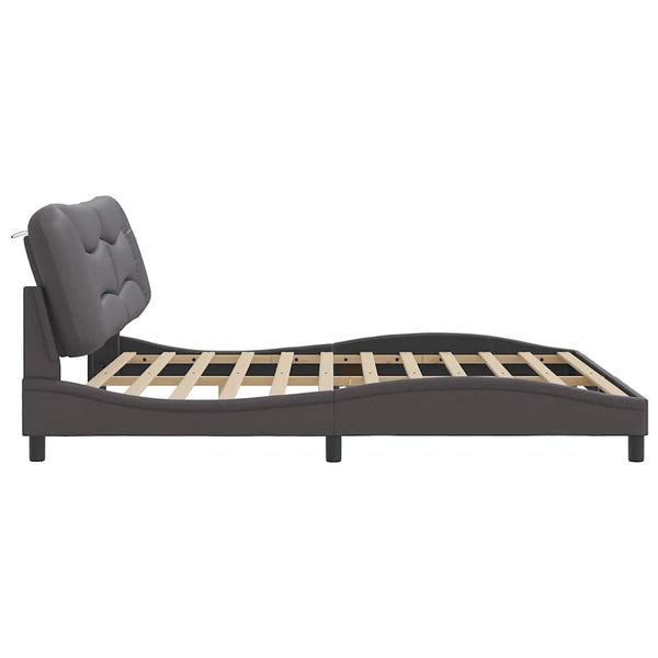 vidaXL Bed Frame without Mattress "Hvar" Grey 200x200 cm Faux Leather