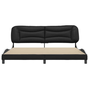vidaXL Bed Frame without Mattress "Hvar" Black and White 200x200 cm Faux Leather