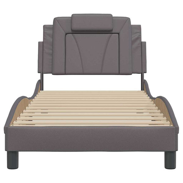 vidaXL Bed Frame "Viana" Without Mattress Grey 80x200 cm Faux Leather