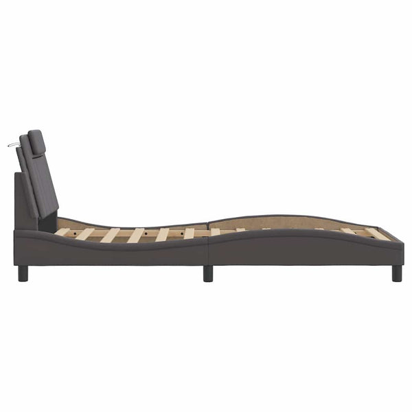 vidaXL Bed Frame "Viana" Without Mattress Grey 80x200 cm Faux Leather