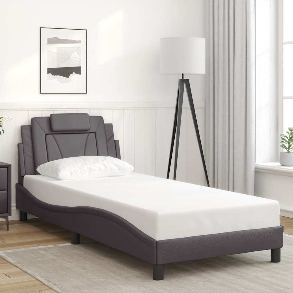 vidaXL Bed Frame "Viana" Without Mattress Grey 80x200 cm Faux Leather
