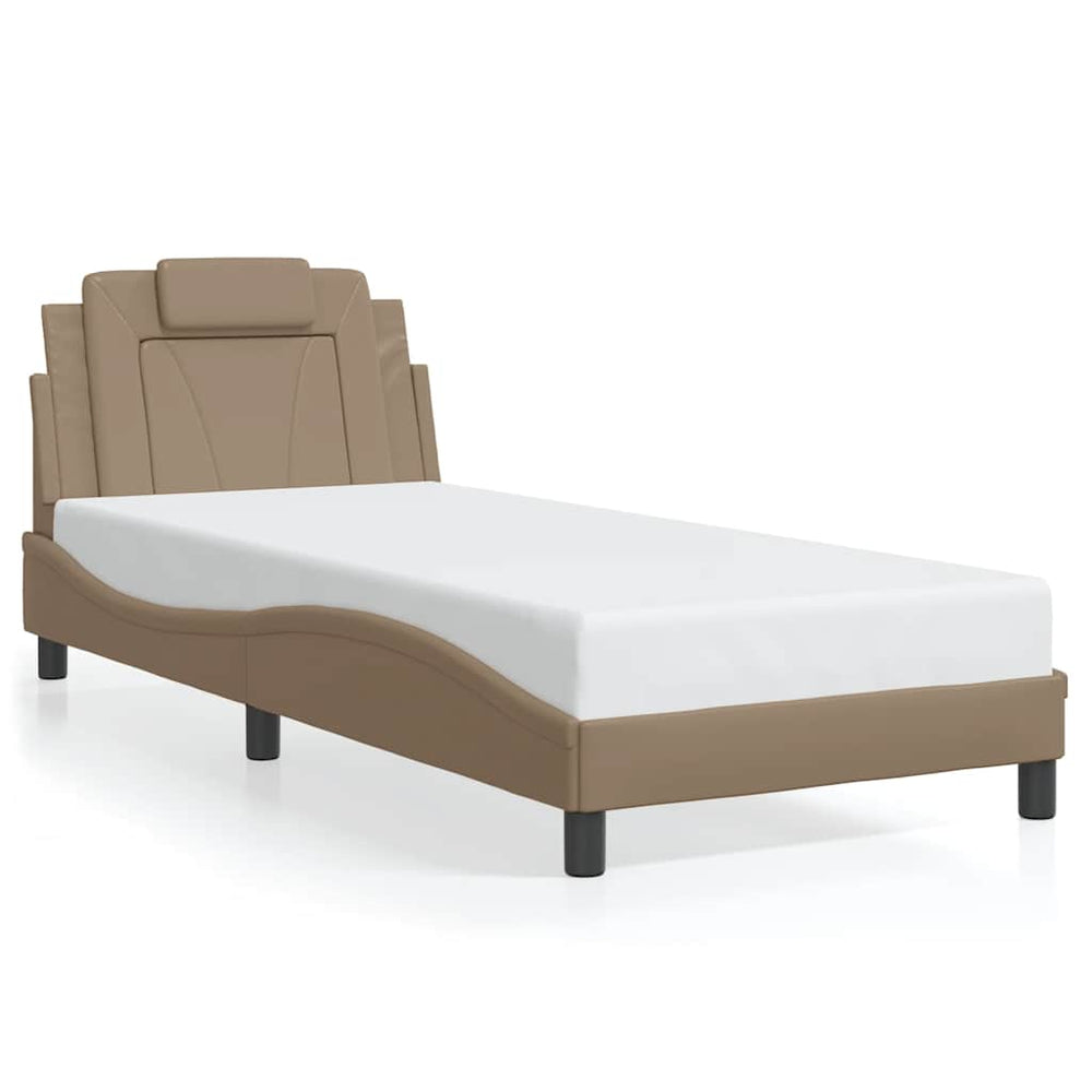 vidaXL Bed Frame "Viana" Without Mattress Cappuccino-Brown 80x200 cm Faux Leather