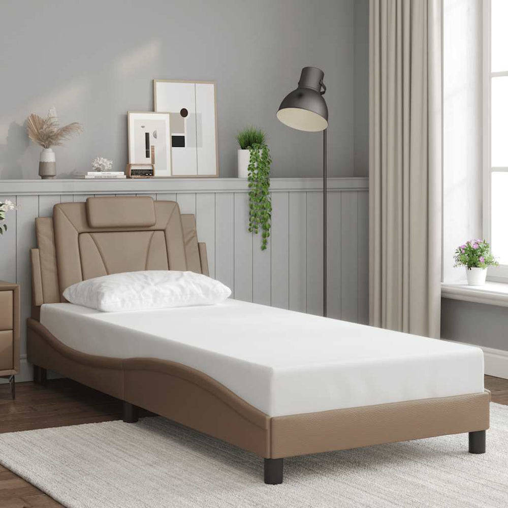 vidaXL Bed Frame "Viana" Without Mattress Cappuccino-Brown 80x200 cm Faux Leather