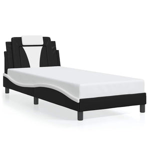 vidaXL Bed Frame "Viana" Without Mattress Black and White 80x200 cm Faux Leather