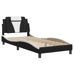 vidaXL Bed Frame "Viana" Without Mattress Black and White 80x200 cm Faux Leather