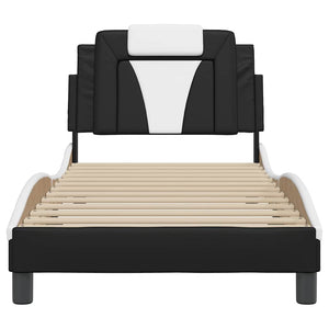 vidaXL Bed Frame "Viana" Without Mattress Black and White 80x200 cm Faux Leather