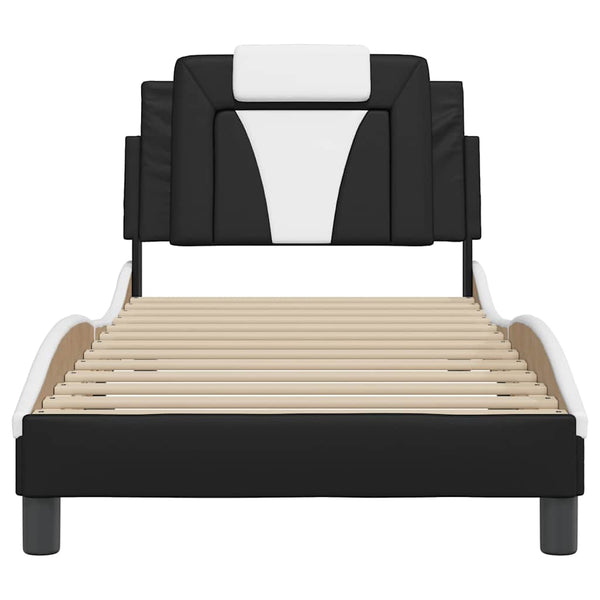 vidaXL Bed Frame "Viana" Without Mattress Black and White 80x200 cm Faux Leather