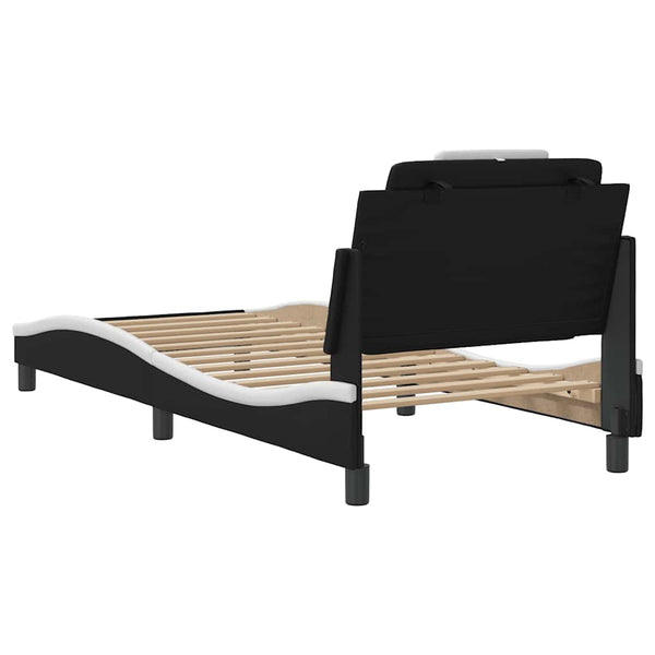 vidaXL Bed Frame "Viana" Without Mattress Black and White 80x200 cm Faux Leather