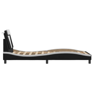 vidaXL Bed Frame "Viana" Without Mattress Black and White 80x200 cm Faux Leather