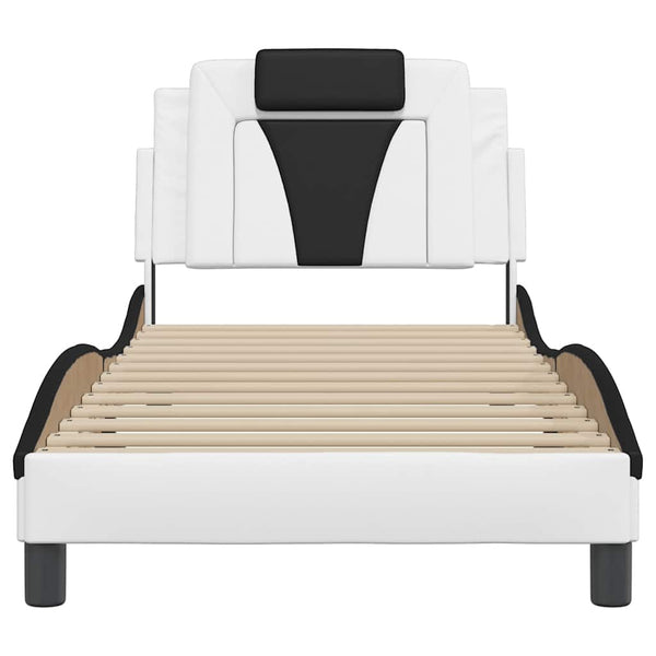 vidaXL Bed Frame "Viana" Without Mattress White and Black 80x200 cm Faux Leather