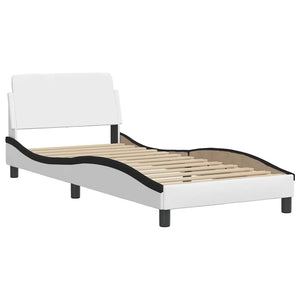 vidaXL Bed Frame "Viana" Without Mattress White and Black 80x200 cm Faux Leather