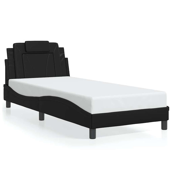 vidaXL Bed Frame "Viana" Without Mattress Black 90x190 cm Faux Leather