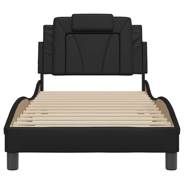 vidaXL Bed Frame "Viana" Without Mattress Black 90x190 cm Faux Leather