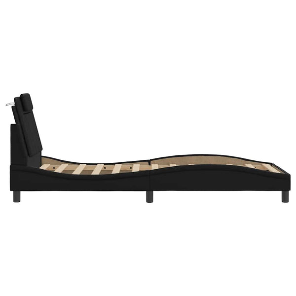 vidaXL Bed Frame "Viana" Without Mattress Black 90x190 cm Faux Leather