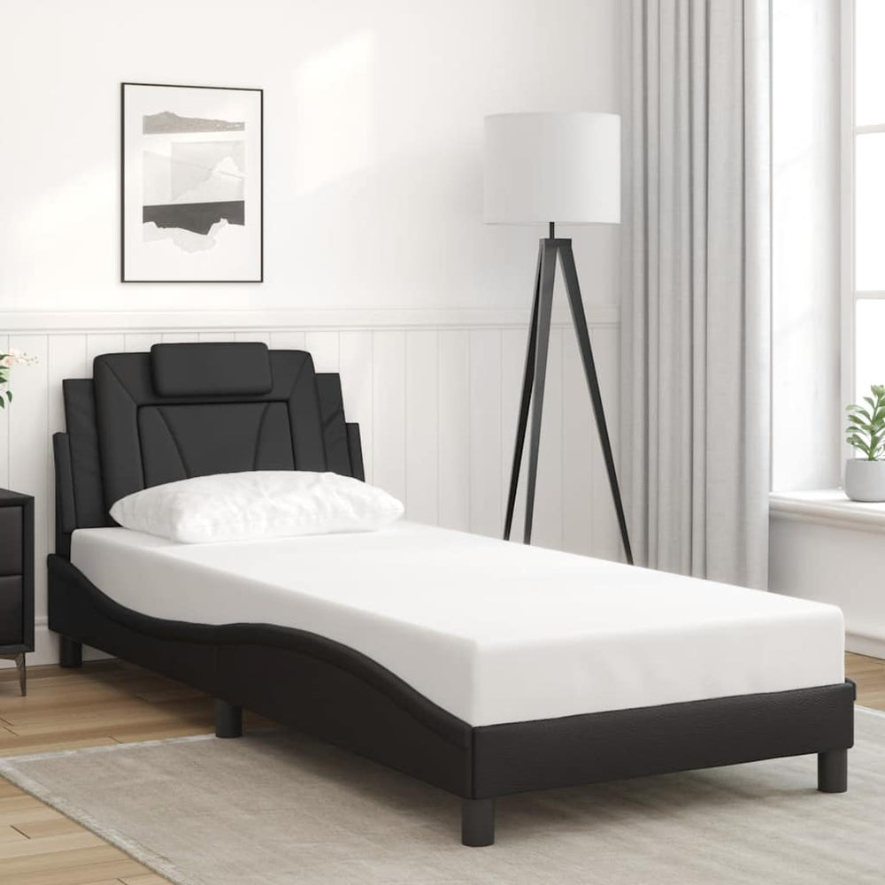 vidaXL Bed Frame "Viana" Without Mattress Black 90x190 cm Faux Leather