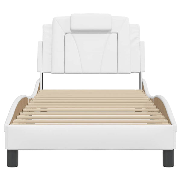 vidaXL Bed Frame "Viana" without Mattress White 90x190 cm Faux Leather