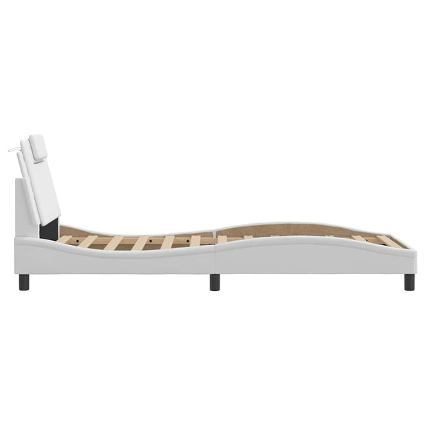 vidaXL Bed Frame "Viana" without Mattress White 90x190 cm Faux Leather