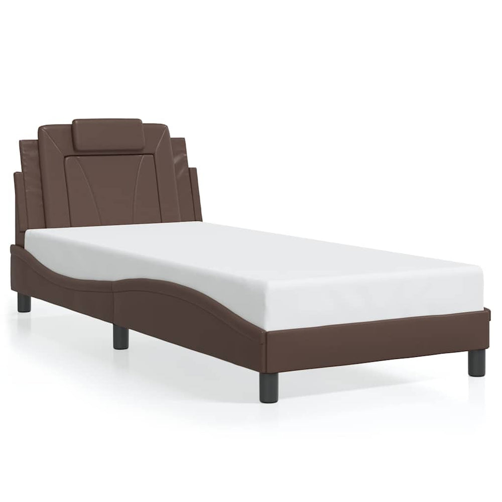 vidaXL "Viana" Bed Frame without Mattress Brown 90x190 cm Faux Leather