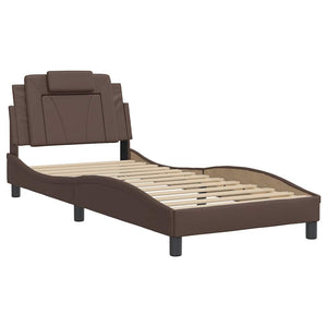 vidaXL "Viana" Bed Frame without Mattress Brown 90x190 cm Faux Leather