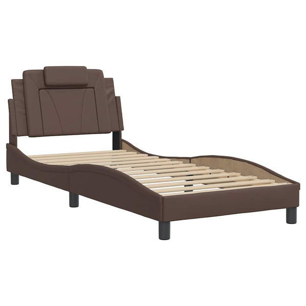 vidaXL "Viana" Bed Frame without Mattress Brown 90x190 cm Faux Leather