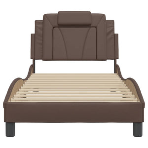 vidaXL "Viana" Bed Frame without Mattress Brown 90x190 cm Faux Leather