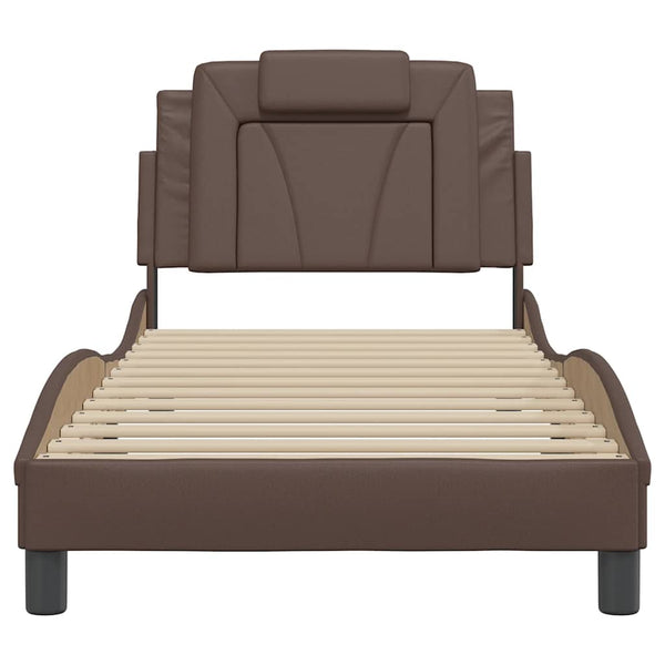 vidaXL "Viana" Bed Frame without Mattress Brown 90x190 cm Faux Leather