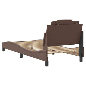 vidaXL "Viana" Bed Frame without Mattress Brown 90x190 cm Faux Leather