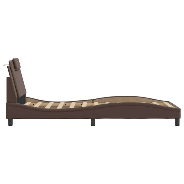 vidaXL "Viana" Bed Frame without Mattress Brown 90x190 cm Faux Leather