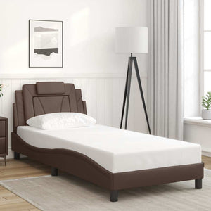 vidaXL "Viana" Bed Frame without Mattress Brown 90x190 cm Faux Leather