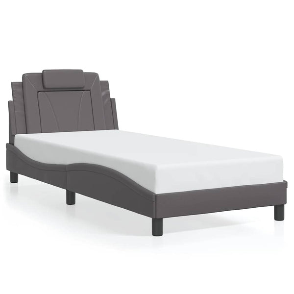 vidaXL "Viana" Bed Frame Without Mattress Grey 90x190 cm Faux Leather