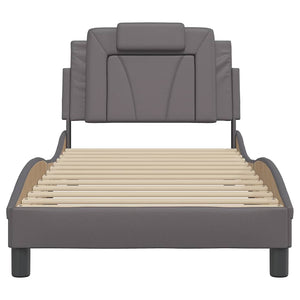 vidaXL "Viana" Bed Frame Without Mattress Grey 90x190 cm Faux Leather