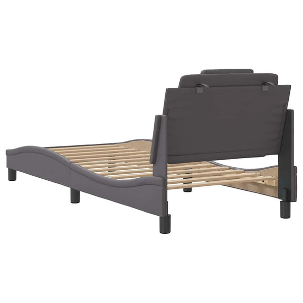 vidaXL "Viana" Bed Frame Without Mattress Grey 90x190 cm Faux Leather