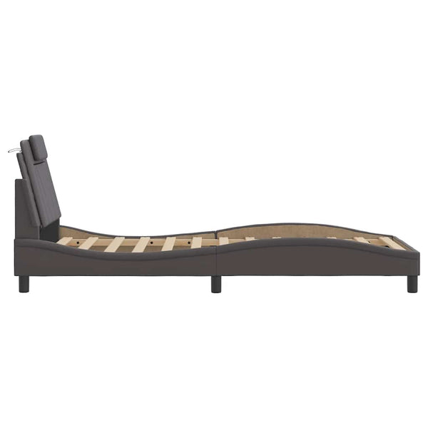 vidaXL "Viana" Bed Frame Without Mattress Grey 90x190 cm Faux Leather